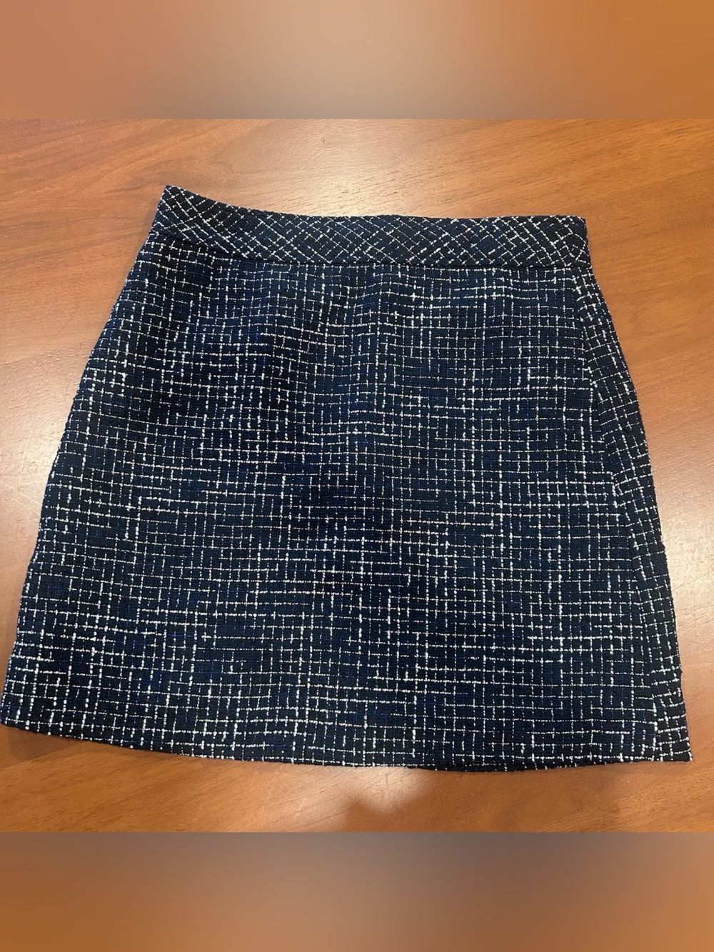J. Crew Black and White Tweed A-Line Skirt